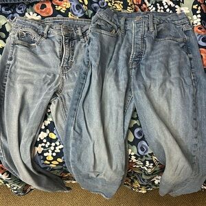 old navy jeans for $15 They are both blue but one is a bit darker than the other